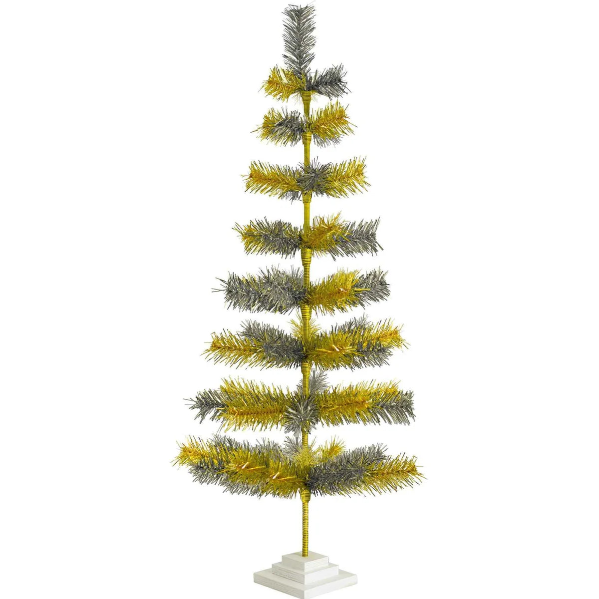 GOLD & SILVER MIXED TINSEL CHRISTMAS TREE