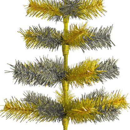 GOLD & SILVER MIXED TINSEL CHRISTMAS TREE