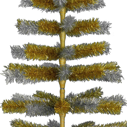 GOLD & SILVER MIXED TINSEL CHRISTMAS TREE
