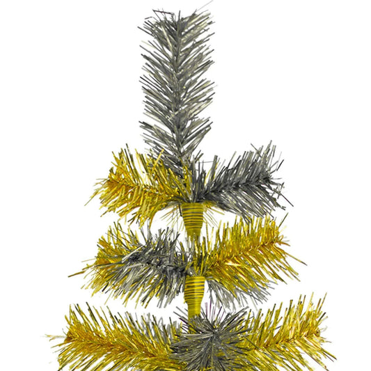 GOLD & SILVER MIXED TINSEL CHRISTMAS TREE