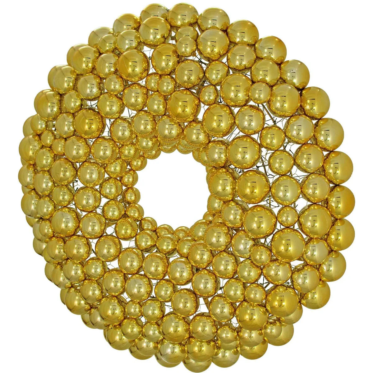 GOLD BALL ORNAMENT WREATH