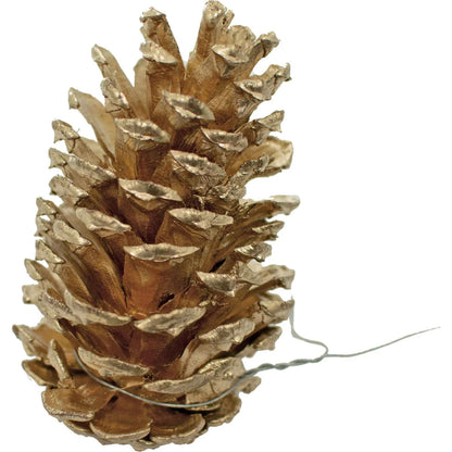 GOLD PINE CONES WITH HANGING WIRES