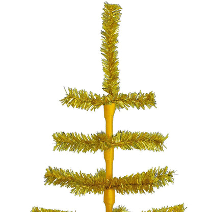 GOLD TINSEL TREE WITH 1IN THIN BRUSH