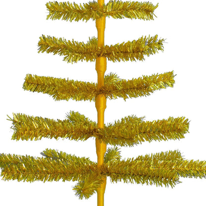 GOLD TINSEL TREE WITH 1IN THIN BRUSH