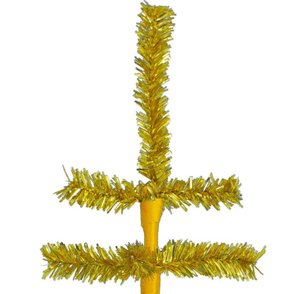 GOLD TINSEL TREE WITH 1IN THIN BRUSH