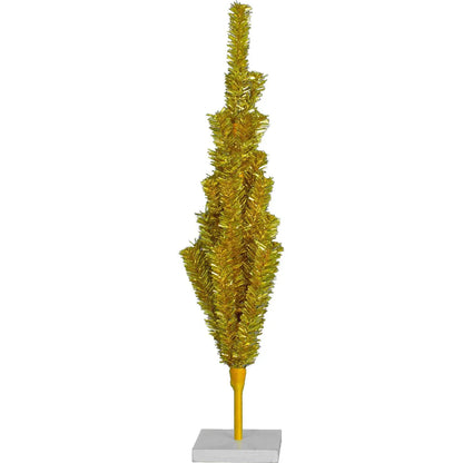 GOLD TINSEL TREE WITH 1IN THIN BRUSH