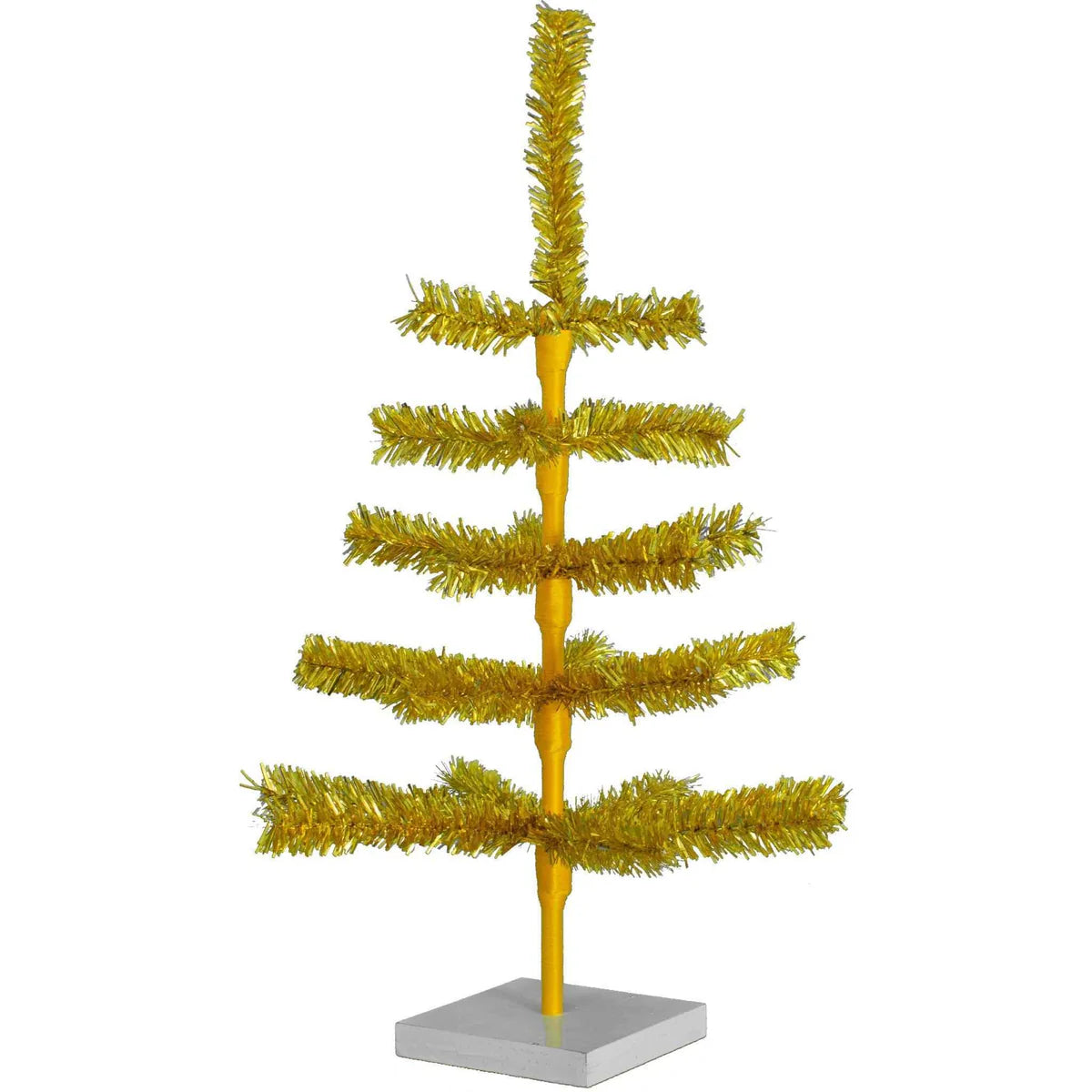 GOLD TINSEL TREE WITH 1IN THIN BRUSH