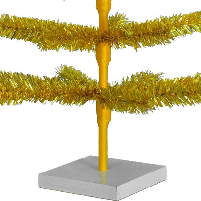 GOLD TINSEL TREE WITH 1IN THIN BRUSH