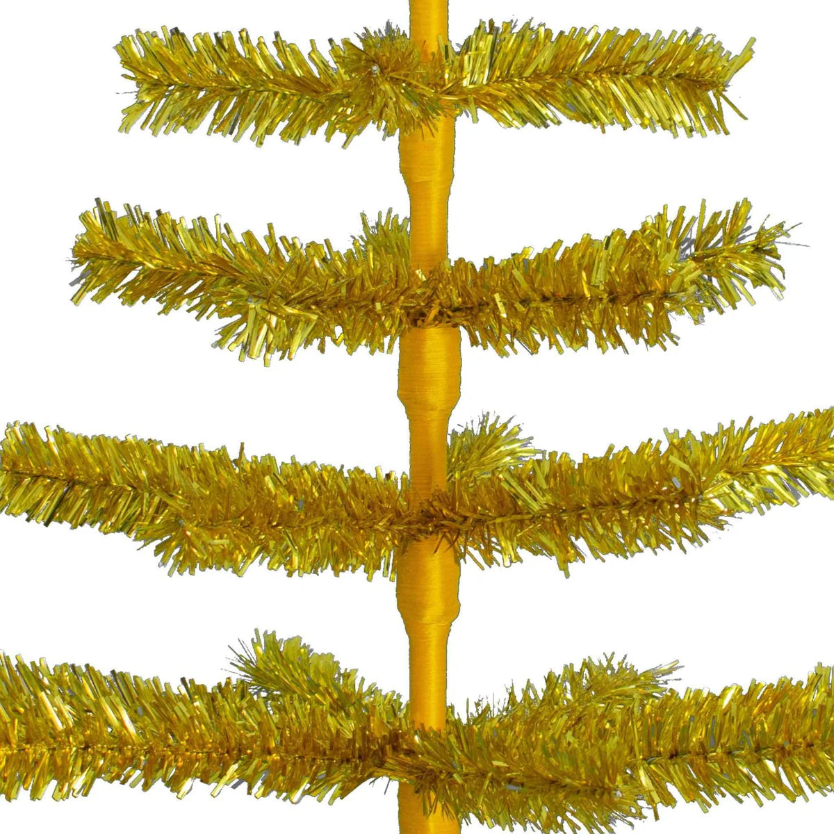 GOLD TINSEL TREE WITH 1IN THIN BRUSH