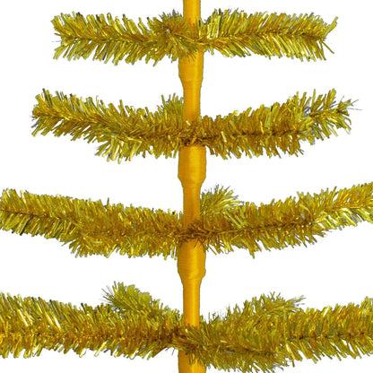GOLD TINSEL TREE WITH 1IN THIN BRUSH