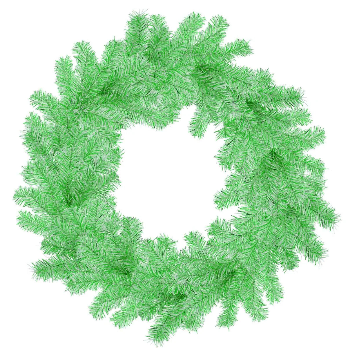GREEN AND WHITE TINSEL CHRISTMAS WREATHS