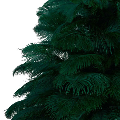 GREEN OSTRICH FEATHER CHRISTMAS TREE