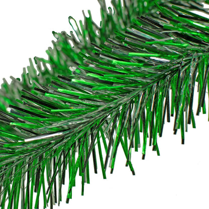 GREEN, SILVER, & BLACK TINSEL GARLAND