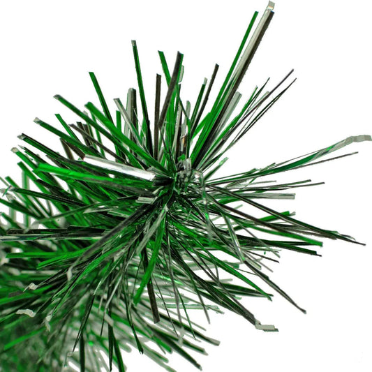 GREEN, SILVER, & BLACK TINSEL GARLAND
