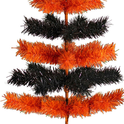 HALLOWEEN LAYERED TINSEL CHRISTMAS TREE