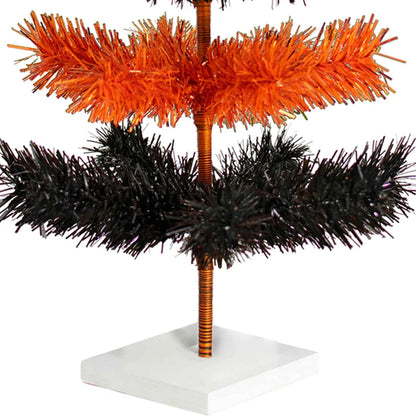HALLOWEEN LAYERED TINSEL CHRISTMAS TREE