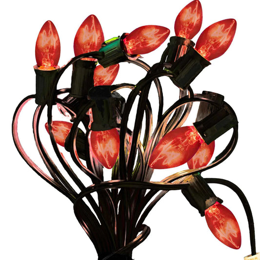 HALLOWEEN ORANGE & BLACK OUTDOOR STRING LIGHTS
