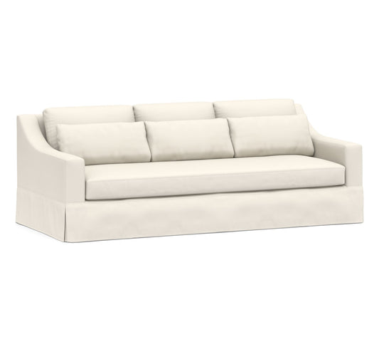 York Slope Arm Deep Seat Slipcovered Sofa | Grand Sofa 95"