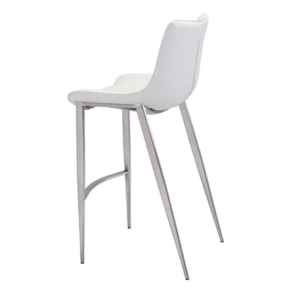 MAGNUS BARSTOOL WHITE & SILVER