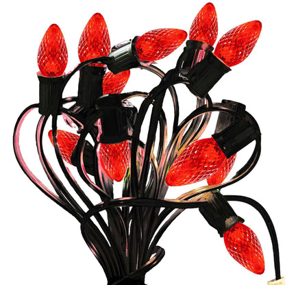 LED FACETED RED LIGHT BULBS