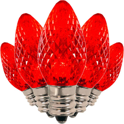 LED FACETED RED LIGHT BULBS
