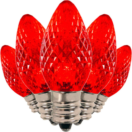 LED FACETED RED LIGHT BULBS