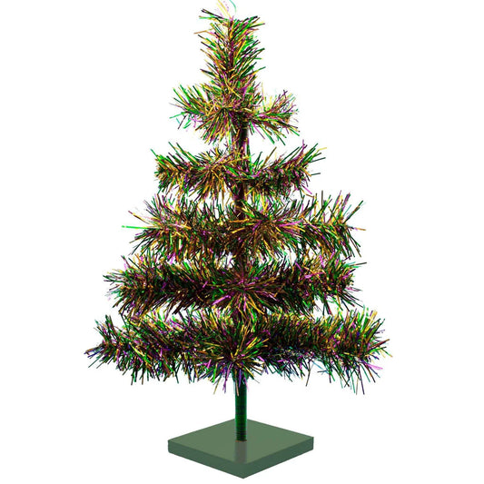 MARDI GRAS FIREWORK TINSEL CHRISTMAS TREE