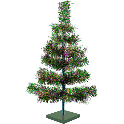 MARDI GRAS FIREWORK TINSEL CHRISTMAS TREE