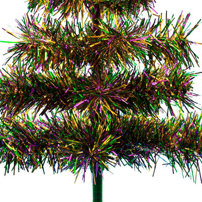 MARDI GRAS FIREWORK TINSEL CHRISTMAS TREE