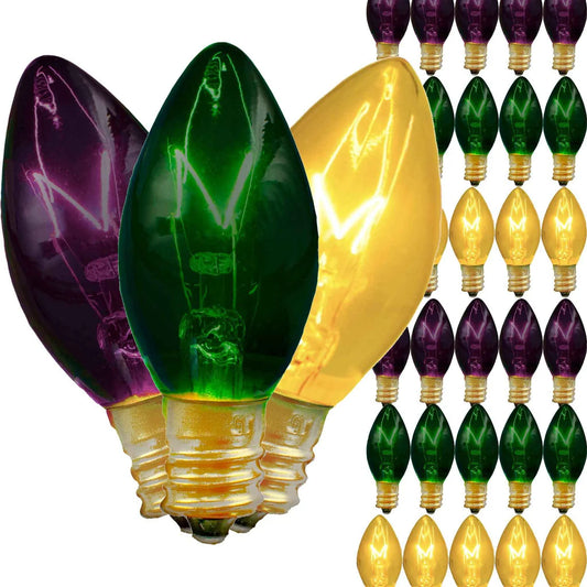 MARDI GRAS LIGHT BULBS