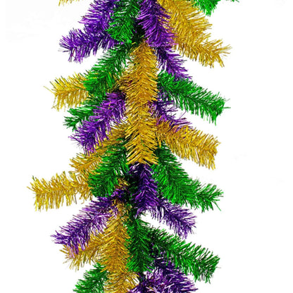 MARDI GRAS MIXED CHRISTMAS BRUSH GARLAND