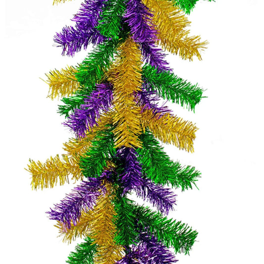 MARDI GRAS MIXED CHRISTMAS BRUSH GARLAND