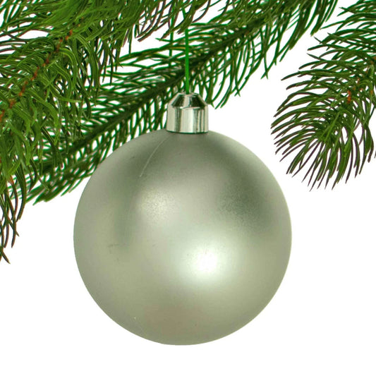 MATTE SILVER BALL ORNAMENTS