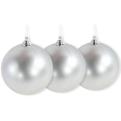 MATTE SILVER BALL ORNAMENTS