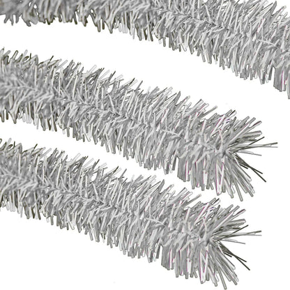 METALLIC SILVER & WHITE TINSEL GARLAND