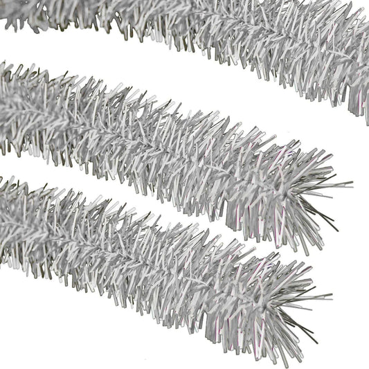 METALLIC SILVER & WHITE TINSEL GARLAND