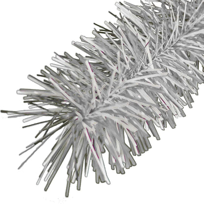 METALLIC SILVER & WHITE TINSEL GARLAND