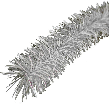 METALLIC SILVER & WHITE TINSEL GARLAND