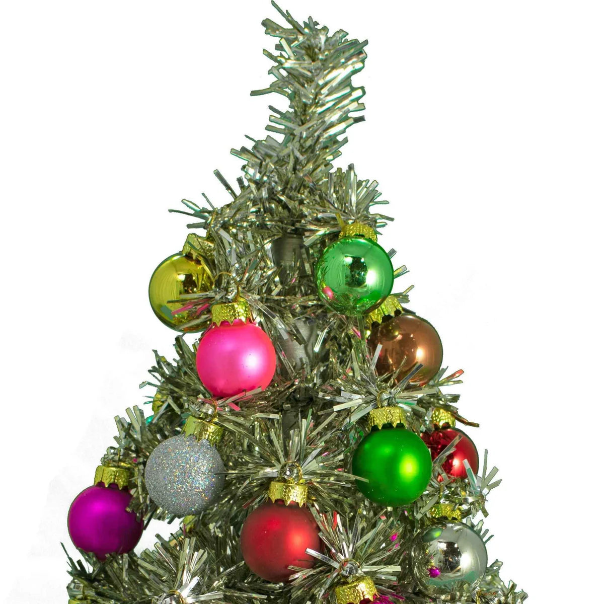 MINI ANTIQUE SILVER TINSEL CHRISTMAS TREE