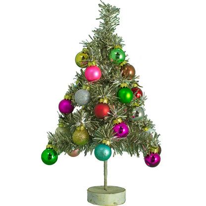 MINI ANTIQUE SILVER TINSEL CHRISTMAS TREE