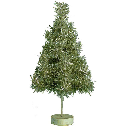 MINI ANTIQUE SILVER TINSEL CHRISTMAS TREE