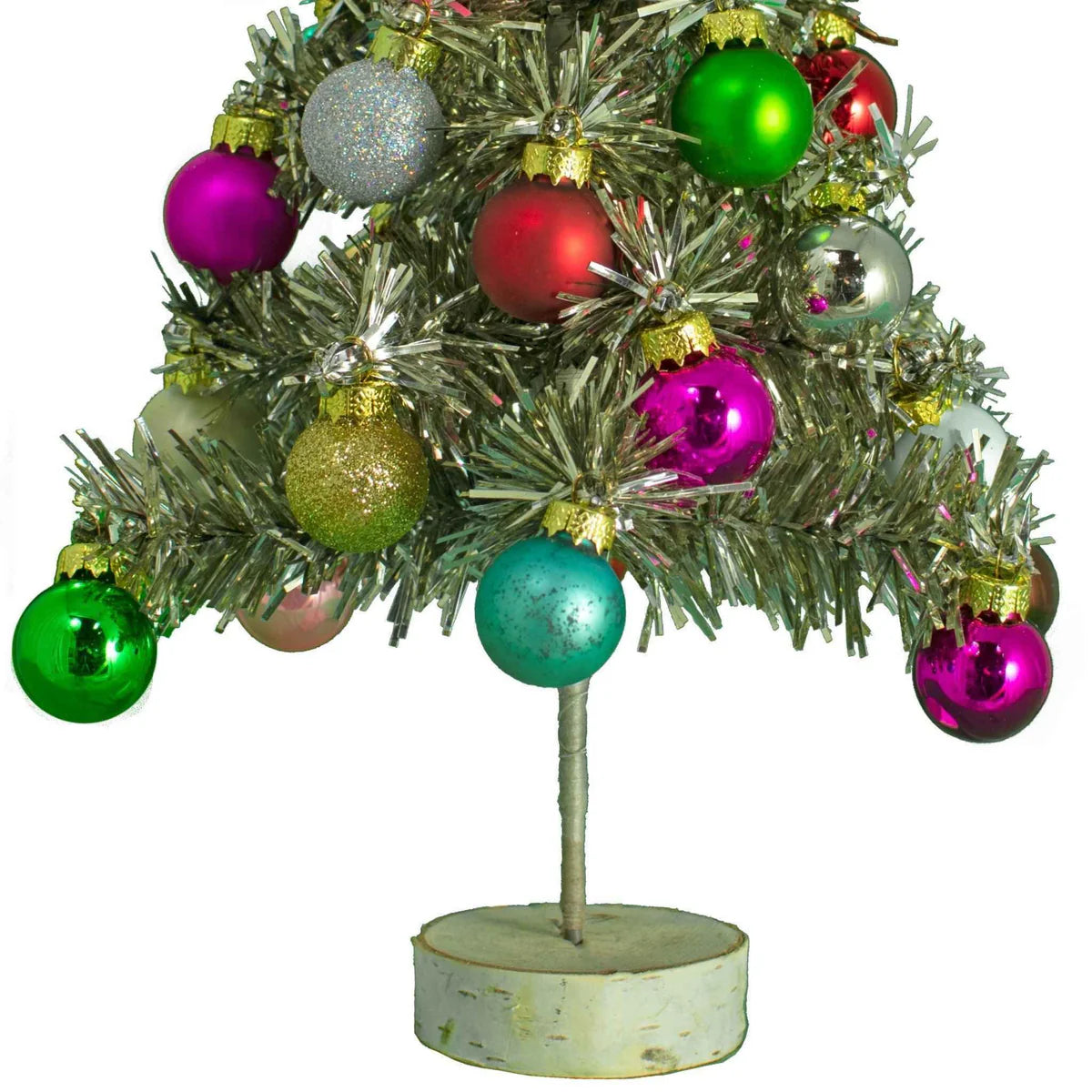 MINI ANTIQUE SILVER TINSEL CHRISTMAS TREE
