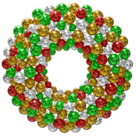 MULTI-COLOR BALL ORNAMENT WREATH