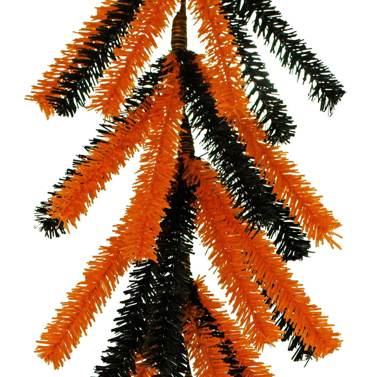 ORANGE & BLACK 1IN TINSEL HALLOWEEN GARLAND