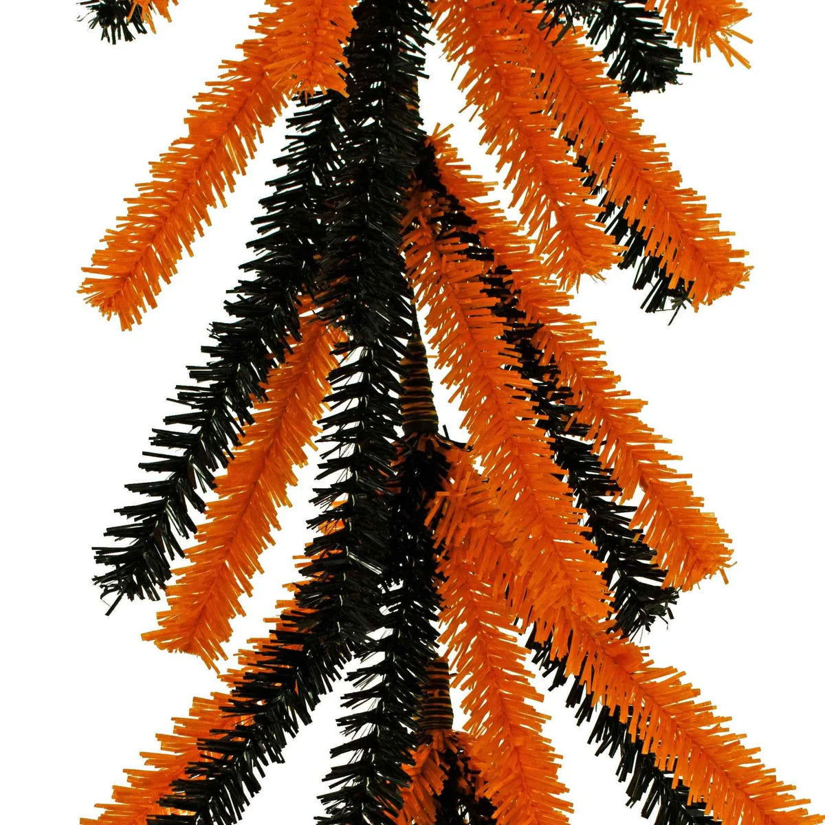 ORANGE & BLACK 1IN TINSEL HALLOWEEN GARLAND