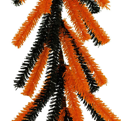 ORANGE & BLACK 1IN TINSEL HALLOWEEN GARLAND