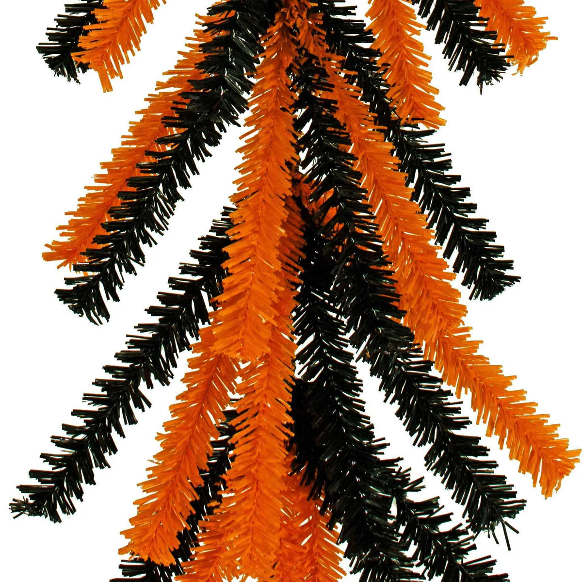 ORANGE & BLACK 1IN TINSEL HALLOWEEN GARLAND