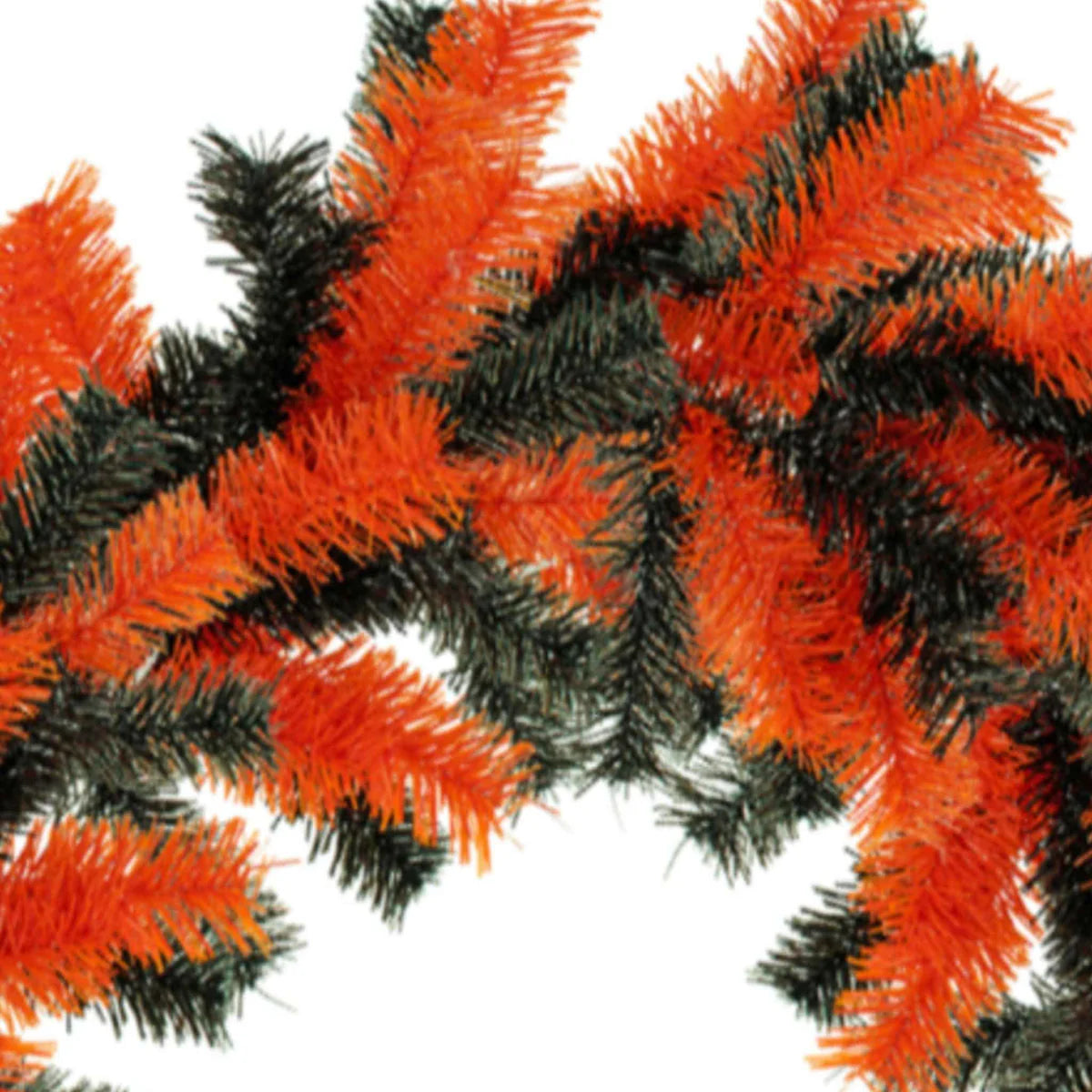 ORANGE AND BLACK TINSEL HALLOWEEN WREATHS