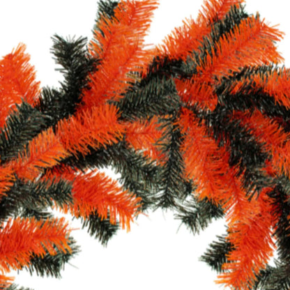 ORANGE AND BLACK TINSEL HALLOWEEN WREATHS