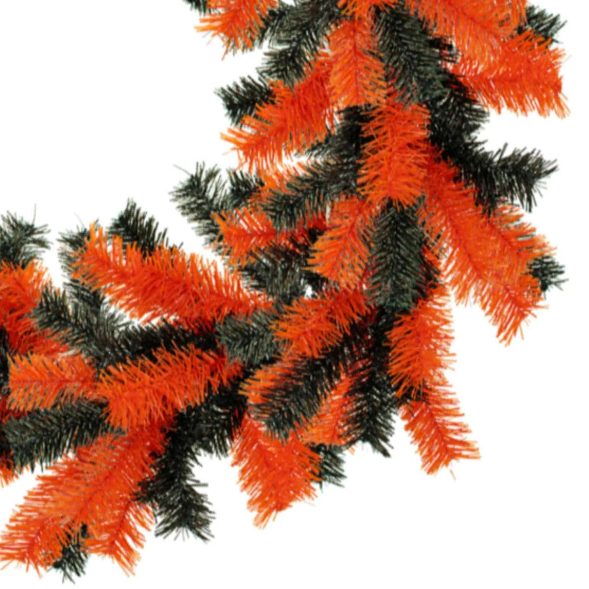 ORANGE AND BLACK TINSEL HALLOWEEN WREATHS